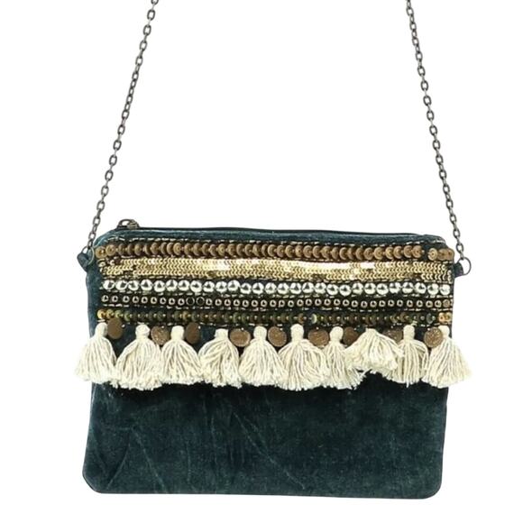 NWT Little Marcel Sorenza Embellished Tassel Boho Bag - Picture 4 of 7